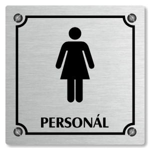 WC ženy personál, 148x148mm, stříbrná, Kansas
